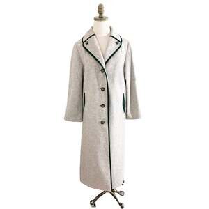 Vintage Wolfstadter Gray Wool Overcoat Women's Medium Button Up Made in Germany